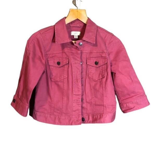 3 for $30! loft pink jean jacket - Picture 6 of 6